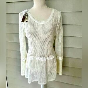 Lauren Conrad embellished poet sleeves long sweater